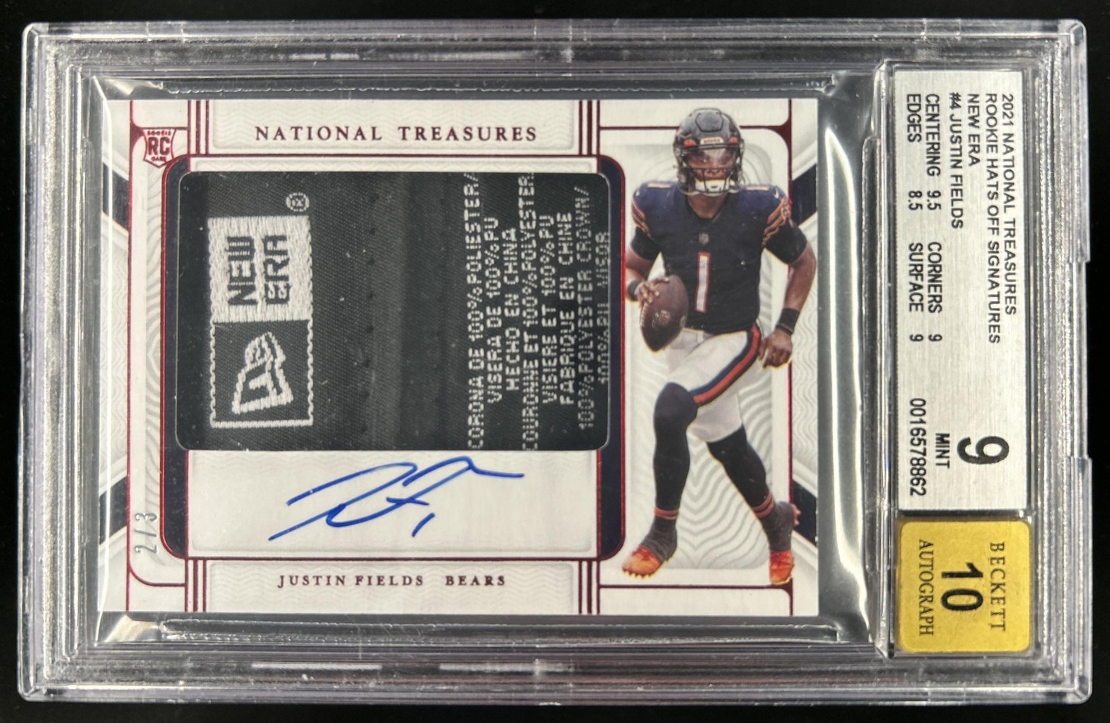 Justin Fields Panini National Treasures Crossover Rookie Patch Autographs #JF Laundry Tag