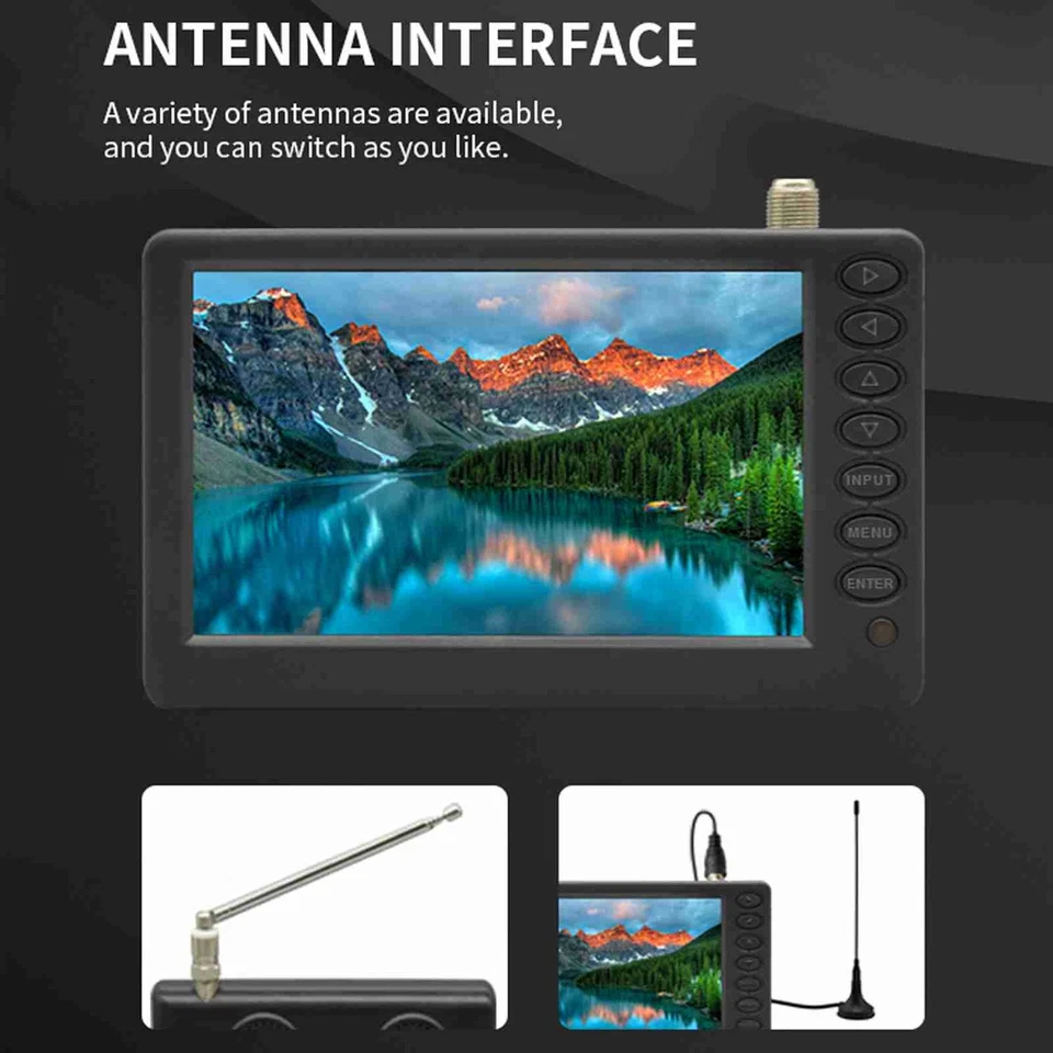 5 inch Portable ATSC Digital TV Player Rechargeable with Antenna USB/TF Slot - Image 4 of 4