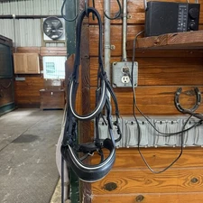 Black Full Size Joseph Sterling Dressage Horseback Riding Wide Noseband Bridle