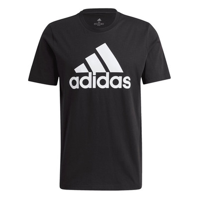 Adidas Herren schwarz & weiß Essentials großes Logo T-Shirt Small neu mit Etikett C2704