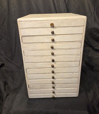Antique Primitive Watchmaker Specimen Cabinet 13 Drawers Jewelry Parts Organizer