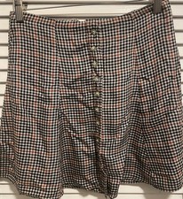 American Eagle black orange plaid lightweight preppy academia mini skirt Size 00
