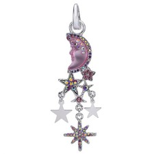 Kirks Folly Precious Rosa Luna Sombra Galaxia Anillo Abierto Dije Plata Esterlina