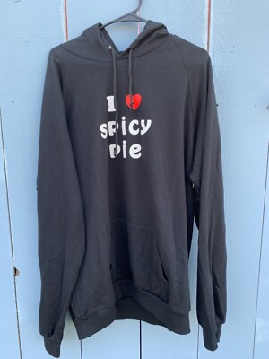 I Love Spicy Pie Black Pull Over Jacket XL Deadstock 
