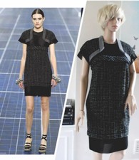 CHANEL Black and Green Wool Bolero Knit Dress size 36 Spring