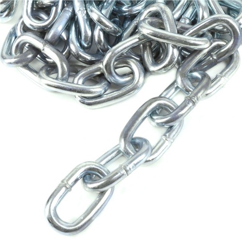 Heavy Duty 2 METRES PRE CUT STEEL CHAIN 6mm Links Strong Galvanised