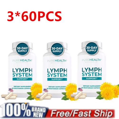 3X PureHealth ResearchLymphatic SupplementToReduce Swelling,Lymphatic Support UK