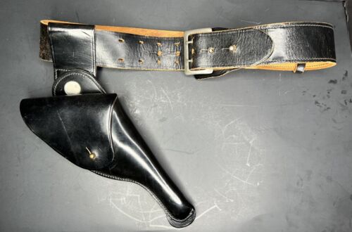 Vintage Jay-Pee 5 38 Police special Black Leather 5” Flap Swivel holster & Belt
