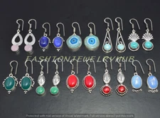 Rose Quatz & Mix Gemstone Ethnic Handmade Earrings 10pcs Lot For Woman FE-826