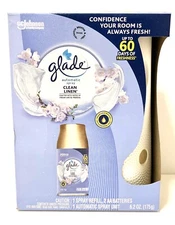 Glade Automatic Spray Unit And Spray Refill, Air Freshener Clean Linen, 6.2 Oz