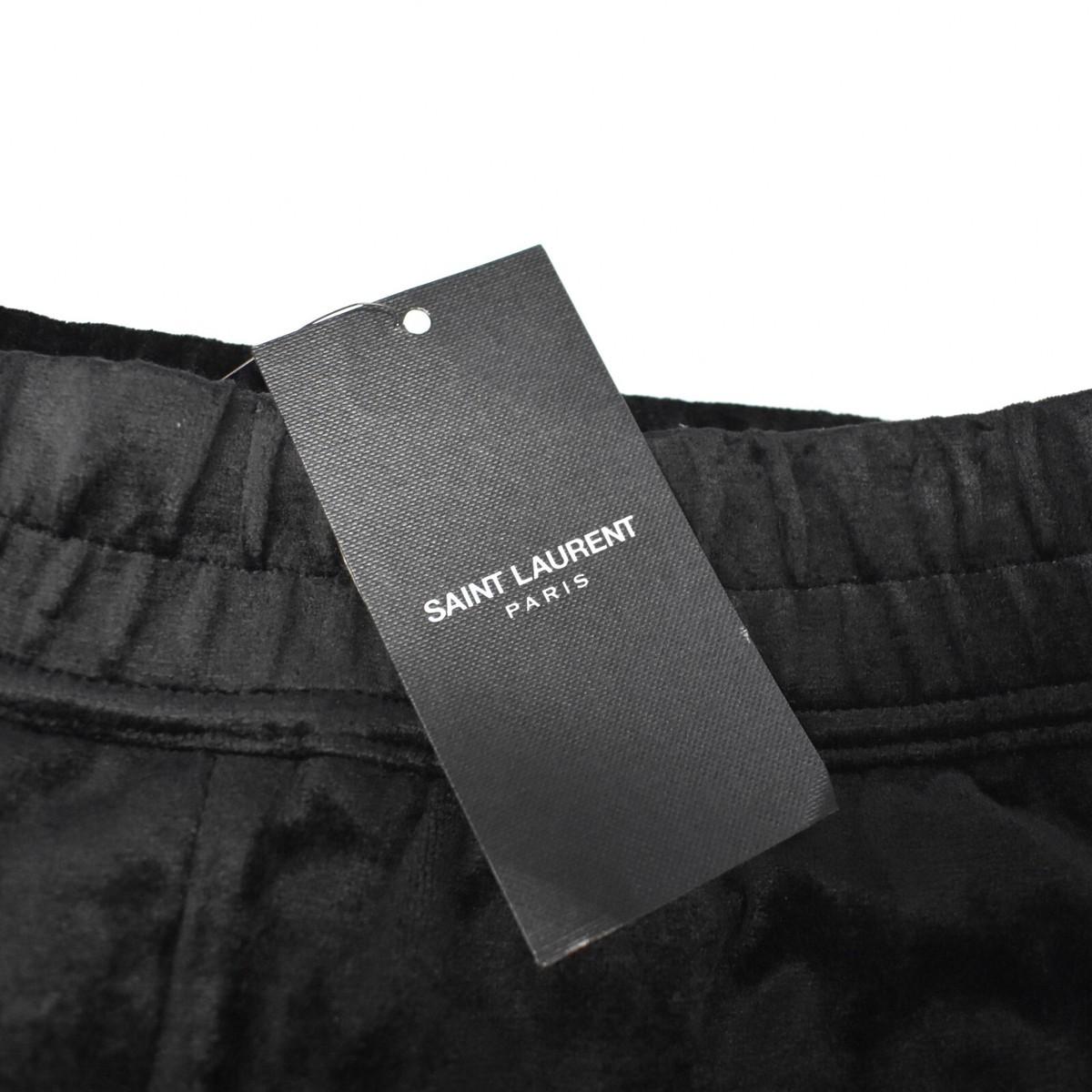 NWT $1190 Saint Laurent Black Velour Jogger Track Pants Sweatpants S  AUTHENTIC