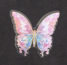 Bright Colorful Pink Butterfly Transparent Sticker 2.25" B