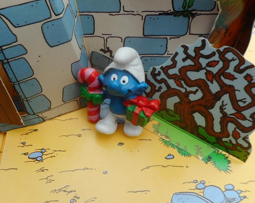 Puffo Raro Schtroumpf Di Natale 1982 - Figurina In PVC Collezione PEYO, Vintage Portogallo