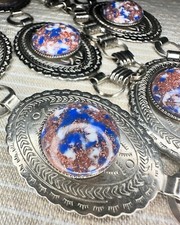 Silver Glass Concho Belt 32 Long