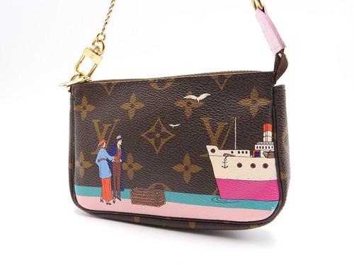 LOUIS VUITTON Mini Pochette Accessoires Pouch Monogram Illustre Cruise  V-4888 | eBay