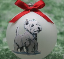 D709 Hand-made Christmas Ornament- West Highland White Terrier Westie -standing