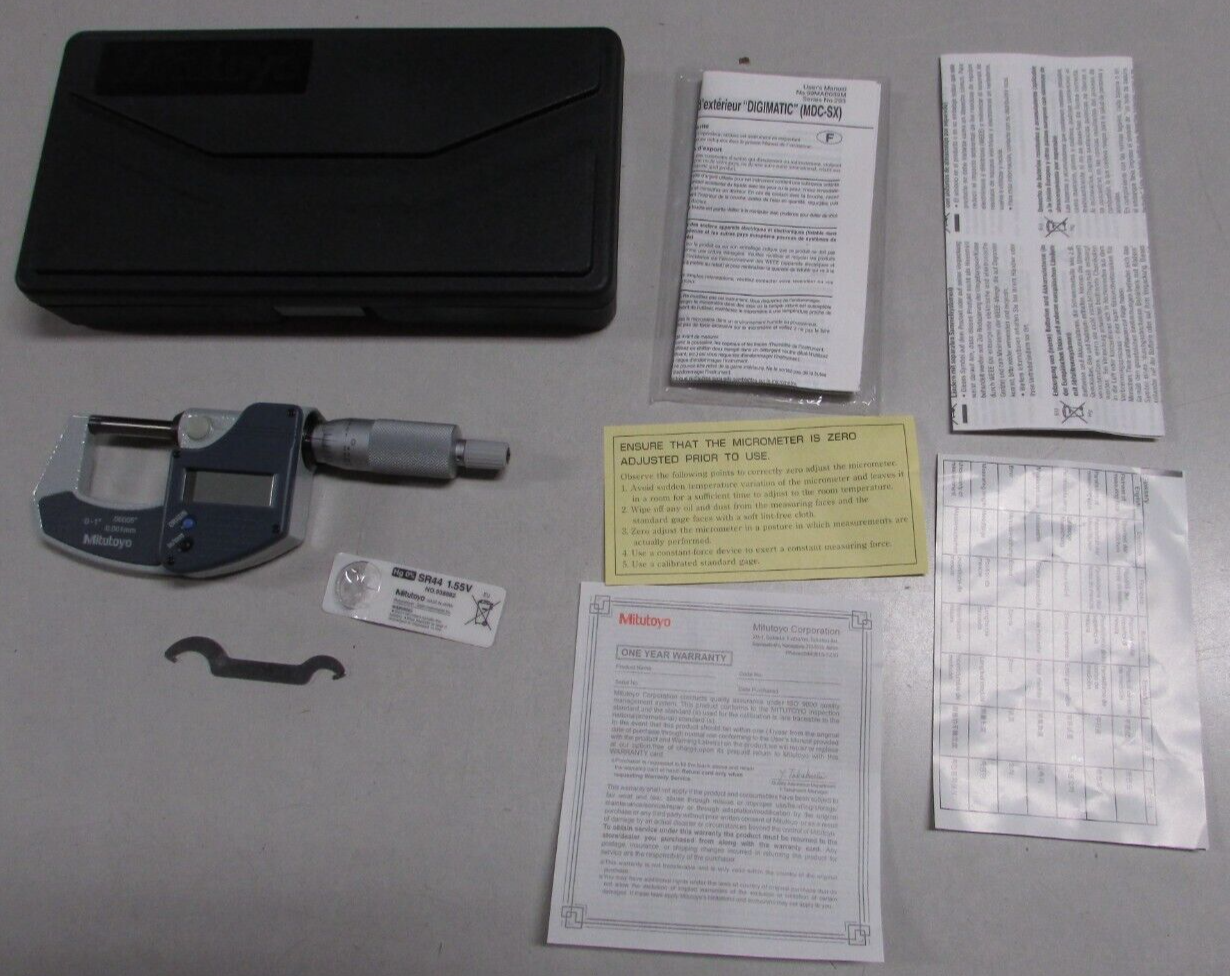 Mitutoyo MDC1" SX (29383130) Lite Outside Micrometer (No Battery) 603908583059 eBay