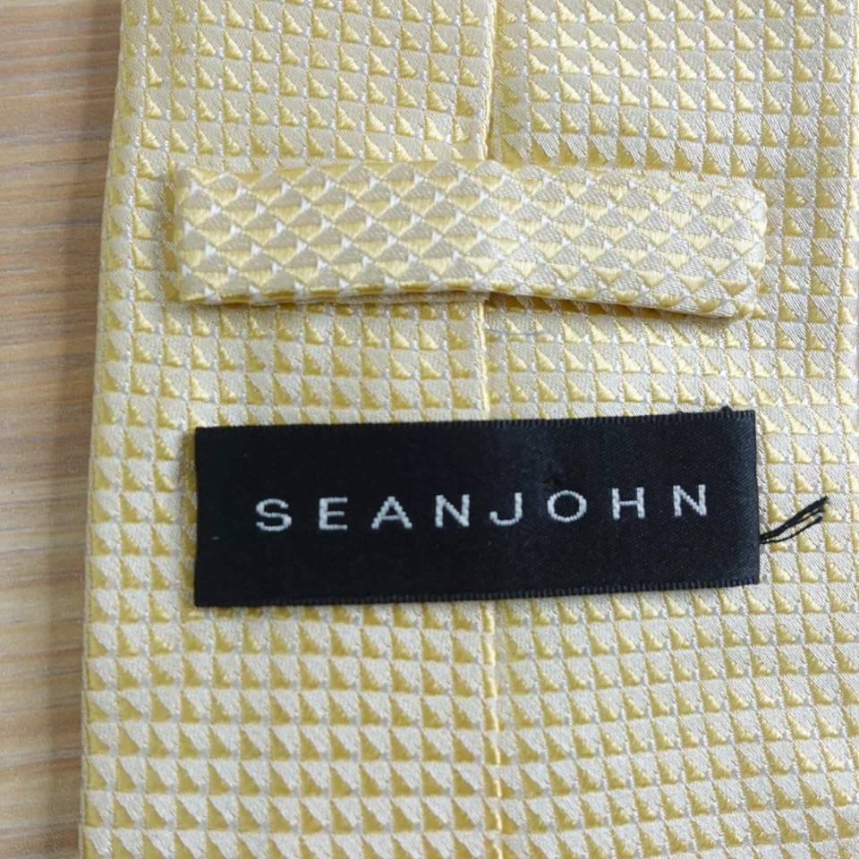 领带男式金色黄色几何提花丝绸领带正式礼服 SEAN JOHN — 第 4/4 张图片