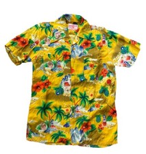 Vtg Rayon Hawaiian holiday Shirt S 60s 70s rockabilly