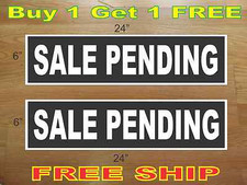 White on Black SALE PENDING 6"x24" REAL ESTATE RIDER SIGNS Buy 1 Get 1 FREE