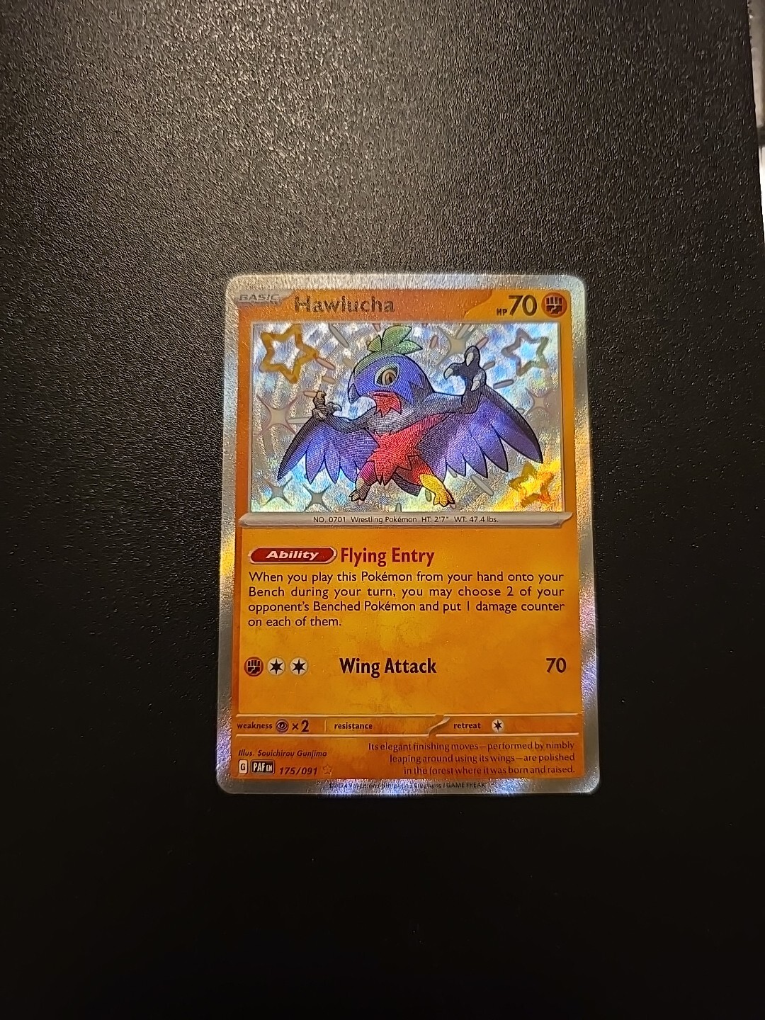Pokémon TCG Hawlucha Scarlet & Violet: Paldean Fates 175/091 Holo Shiny Rare LP