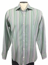 Taylorbyrd Button Shirt M Medium Green Stripe Mens
