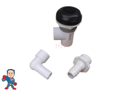 Hot Tub Spa Part Black Waterfall Valve with (2) 3/4'' Glue In Barbs 