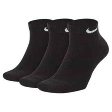 New Nike Everyday Black Cushion Low Training Socks 3 Pair Size Large SX7670-010