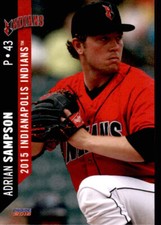 2015 Indianapolis Indians Choice #23 Adrian Sampson Redmond Washington WA Card