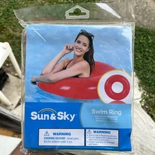 Sun & Sky Donut Swim Ring (Red)