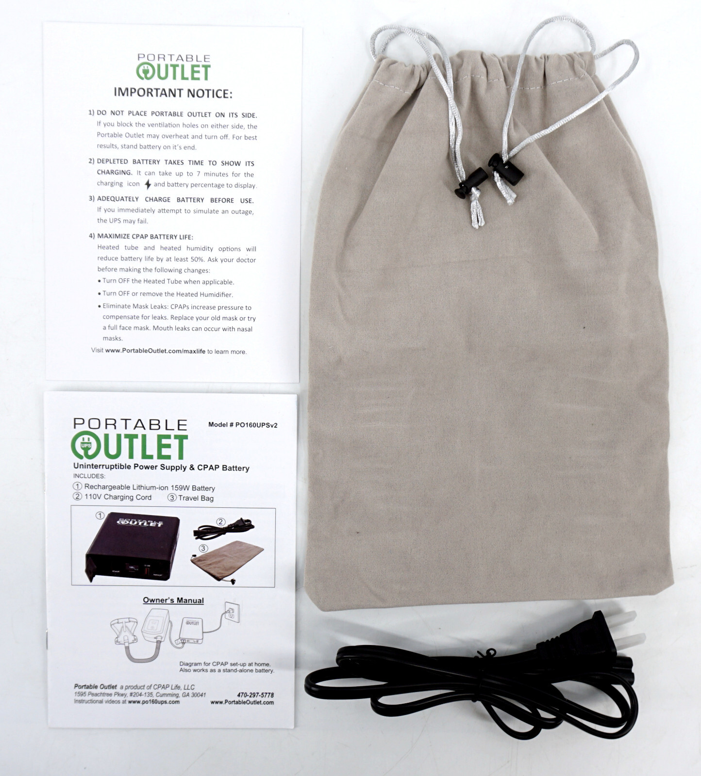 Portable Outlet Uninterruptible Power Supply & CPAP Battery Model PO160UPSv2 eBay