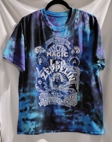 Liquid Blue Led Zeppelin Electric Magic Shirt Gr. L Batik Grafik T-Shirt Konzert