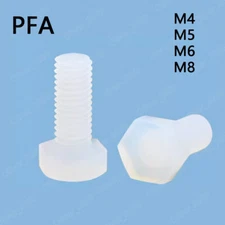 PFA Perfluoroalkoxy resin Plastic Hexagon Head Screws Cap Head Bolts M4/M5/M6/M8