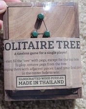 Solitaire Tree Wooden Sealed Puzzle Game for Single Player Thailand Perfect Gift