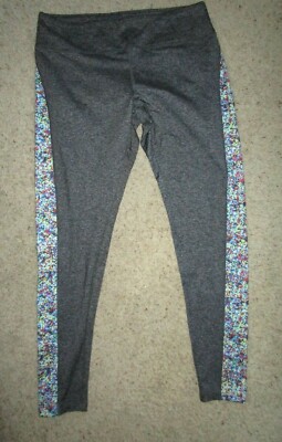 Women's Lu La ROE Leggings NEW Gray + Multi Colors Poly/Spandex Size L (14-16)