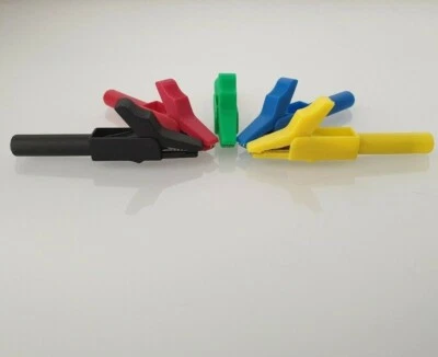 5 Krokodilklemmen voll isoliert max 300V 15A 4mm Bananenbuchse Abgreifklemme