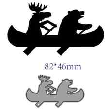 Moon Bear Canoeing Metal Cutting Dies Scrapbooking Card Making Craft