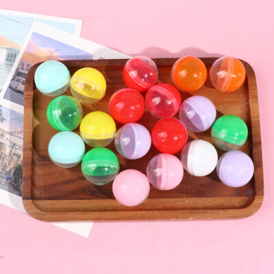100Pcs Plastic Empty Toy Vending Capsules Half Clear Half Color Round Ball+-lk