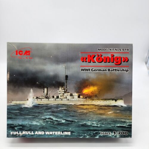 ICM 1:700 Konig WWI German Battleship Full Hull Waterline Open Box New S.014 - Picture 1 of 8