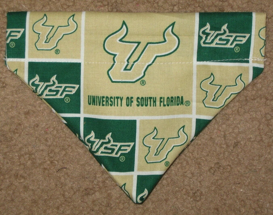 University of South Florida Bulls Dog Bandana - 5 sizes XS - XL