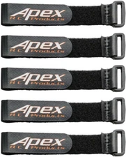 Apex RC Products 20mm X 200mm HD Non-Slip Battery Straps - 5 Pack #3030A