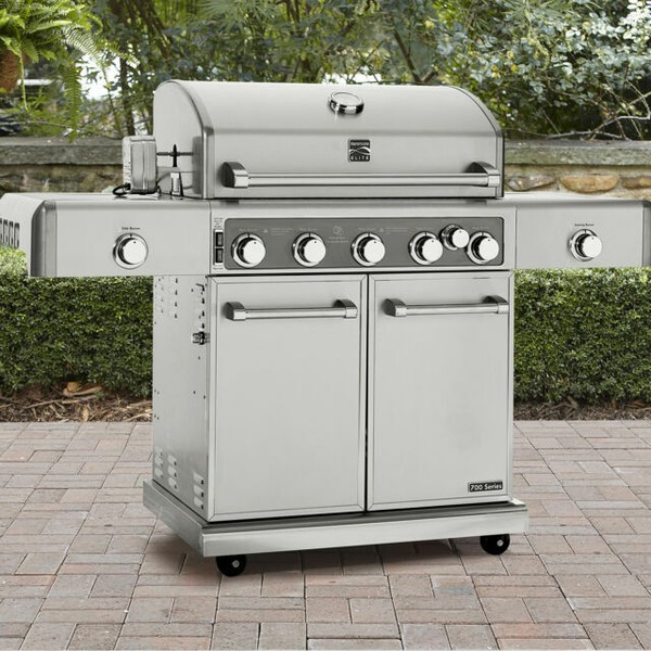 Kenmore Elite 700 Series 5 Burner Dual Fuel Stainless Steel Gas Grill