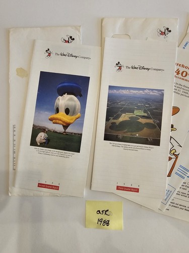 1988 Walt Disney Co. • Stockholder Reports 2nd & 3rd Quarters • w/ envelope - Picture 2 of 7