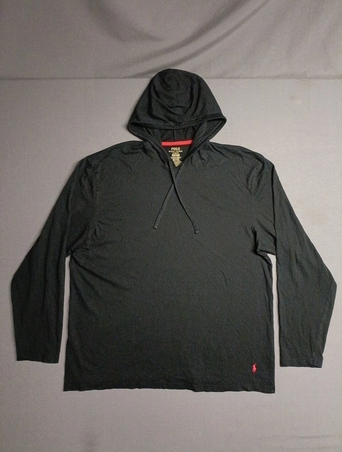 Polo Ralph Lauren sweat à capuche homme XL noir confort suprême contraste chemise de salon excellent état