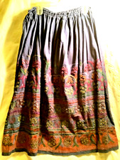 Vintage Rare Indian Skirt Blue Heavily Embroidered U.S.domestic shipping only