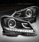 FOR 12 13 14 MERCEDES-BENZ W204 LED PROJECTOR HEADLIGHTS LAMPS BLACK LEFT+RIGHT