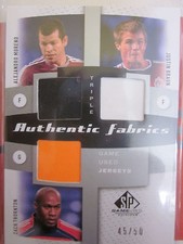2011 SP GAME USED JERSEY AUTHENTIC FABRICS TRIPLE BRAUN/MORENO/THORNTON 45/50