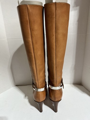 $1175 NUEVAS CHLOE EU 38.5 Se Adapta a EE. UU. 6.5, 7.5 Botas Hasta la Rodilla Cuero Marrón ESTRECHAS - Imagen 4 de 15