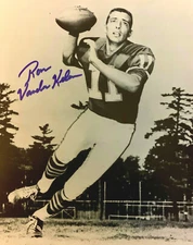 RON VANDER KELEN Minnesota Vikings Signed B/W  8x10 Photo #2 W/COA (RARE)