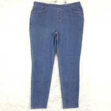 D Co Womens Jeans Legging Jegging Skinny Blue Denim Pull On High Rise Plus 16